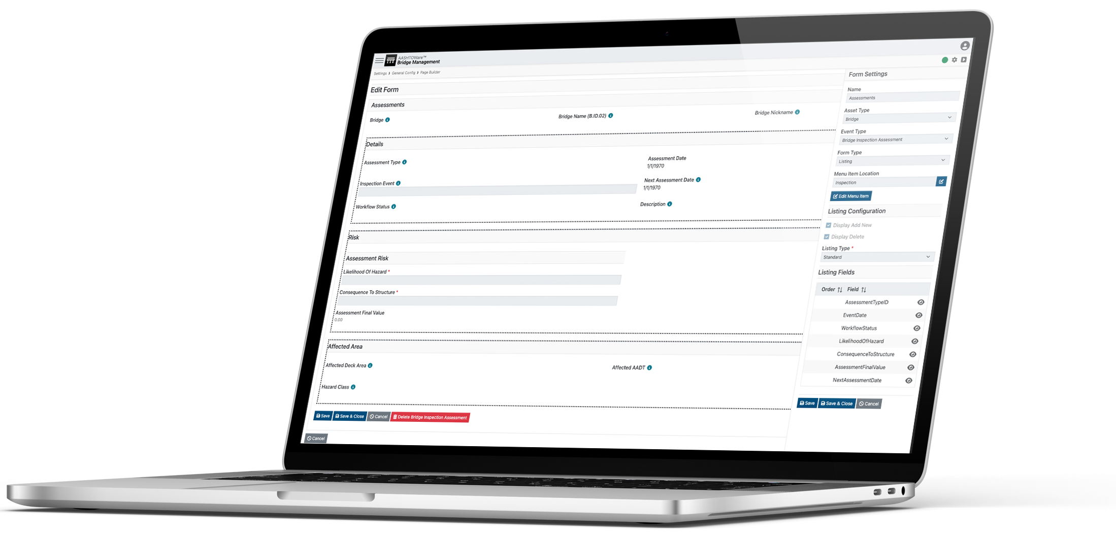 AASHTOWare BrM on a laptop